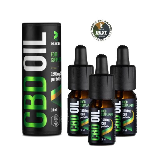 CBD CSOMAGAJÁNLAT | 3db 15% teljes spektrumú Reakiro (3x1500mg) CBD olaj | 3x10ml