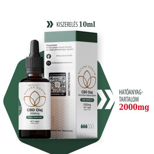20% teljes spektrumú Natura Donum (2000mg) CBD olaj | 10ml