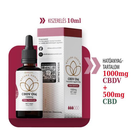 15% CBDV (1500mg) Natura Donum teljes spektrumú olaj | 10ml