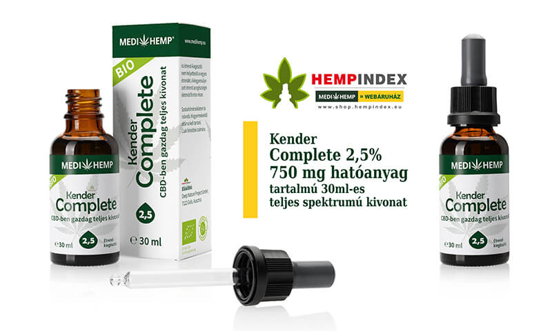 2,5%-os 750mg hatóanyag tartalmú Medihemp Complete teljes spektrumú CBD olaj